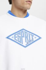 Esprit Logo print sweatshirt Men White Sweatshirts & Hoodies P0D0X654 - Image 3