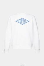 Esprit Logo print sweatshirt Men White Sweatshirts & Hoodies P0D0X654 - Image 5