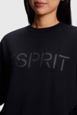 Esprit Logo print sweatshirt Women Black Sweatshirts & Hoodies P0D0X463 - Image 3