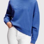 Esprit Logo print sweatshirt Women Blue Sweatshirts & Hoodies P0D0X464