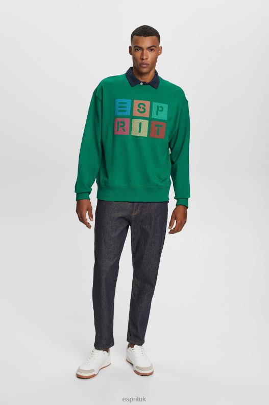 Esprit Logo sweatshirt, 100% organic cotton Men Dark Green Sweatshirts & Hoodies P0D0X581 - Image 2