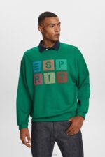 Esprit Logo sweatshirt, 100% organic cotton Men Dark Green Sweatshirts & Hoodies P0D0X581