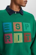 Esprit Logo sweatshirt, 100% organic cotton Men Dark Green Sweatshirts & Hoodies P0D0X581 - Image 3