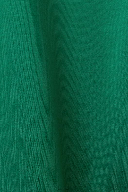 Esprit Logo sweatshirt, 100% organic cotton Men Dark Green Sweatshirts & Hoodies P0D0X581 - Image 4