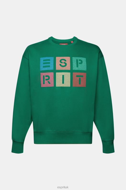Esprit Logo sweatshirt, 100% organic cotton Men Dark Green Sweatshirts & Hoodies P0D0X581 - Image 5