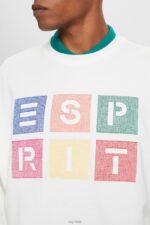 Esprit Logo sweatshirt, 100% organic cotton Men Off White Sweatshirts & Hoodies P0D0X580 - Image 3