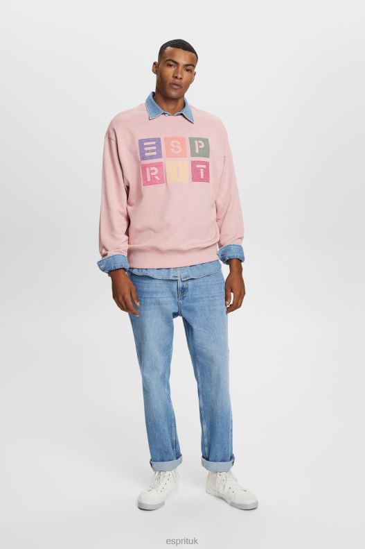 Esprit Logo sweatshirt, 100% organic cotton Men Old Pink Sweatshirts & Hoodies P0D0X582 - Image 2