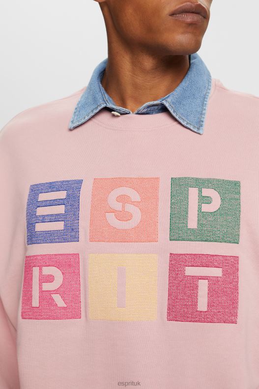Esprit Logo sweatshirt, 100% organic cotton Men Old Pink Sweatshirts & Hoodies P0D0X582 - Image 3
