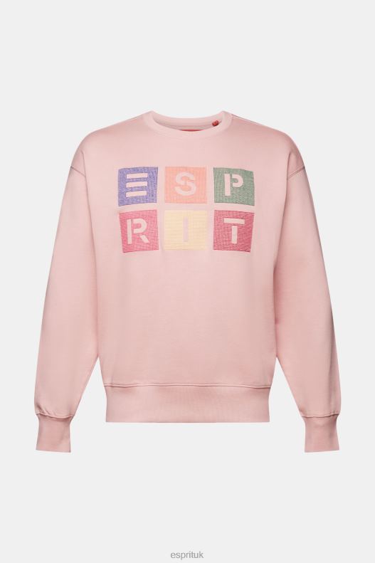 Esprit Logo sweatshirt, 100% organic cotton Men Old Pink Sweatshirts & Hoodies P0D0X582 - Image 5