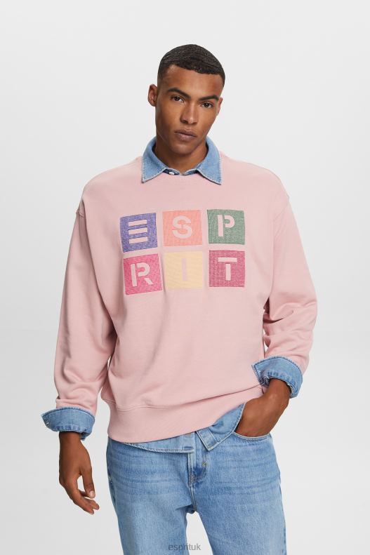Esprit Logo sweatshirt, 100% organic cotton Men Old Pink Sweatshirts & Hoodies P0D0X582 - Image 1