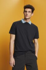 Esprit Logo T-shirt, 100% cotton Men Black T-Shirts P0D0X668
