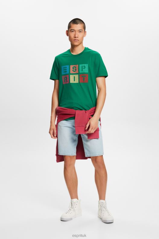 Esprit Logo t-shirt, 100% cotton Men Dark Green T-Shirts P0D0X588 - Image 2