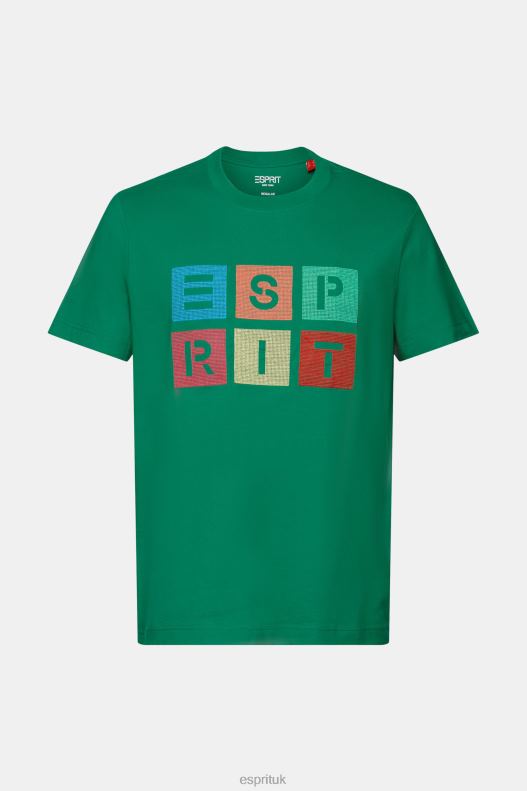 Esprit Logo t-shirt, 100% cotton Men Dark Green T-Shirts P0D0X588 - Image 5