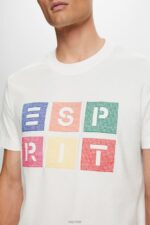 Esprit Logo t-shirt, 100% cotton Men Off White T-Shirts P0D0X587 - Image 3