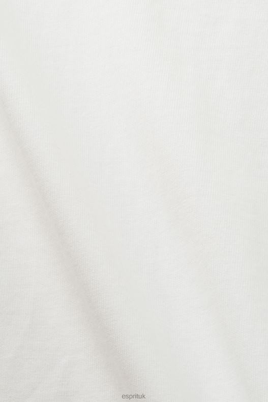 Esprit Logo t-shirt, 100% cotton Men Off White T-Shirts P0D0X587 - Image 4