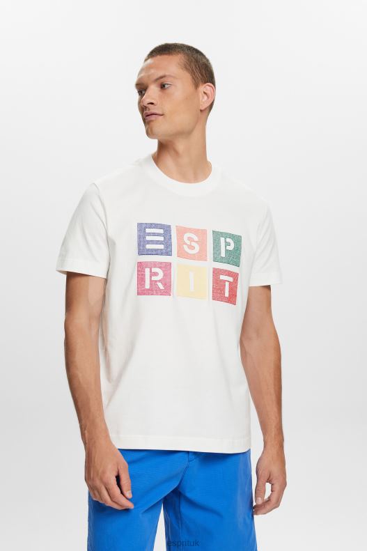 Esprit Logo t-shirt, 100% cotton Men Off White T-Shirts P0D0X587 - Image 1