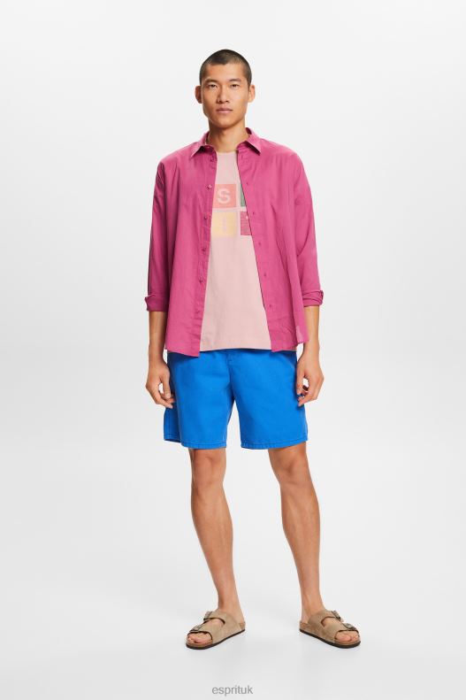 Esprit Logo t-shirt, 100% cotton Men Old Pink T-Shirts P0D0X589 - Image 2