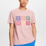 Esprit Logo t-shirt, 100% cotton Men Old Pink T-Shirts P0D0X589