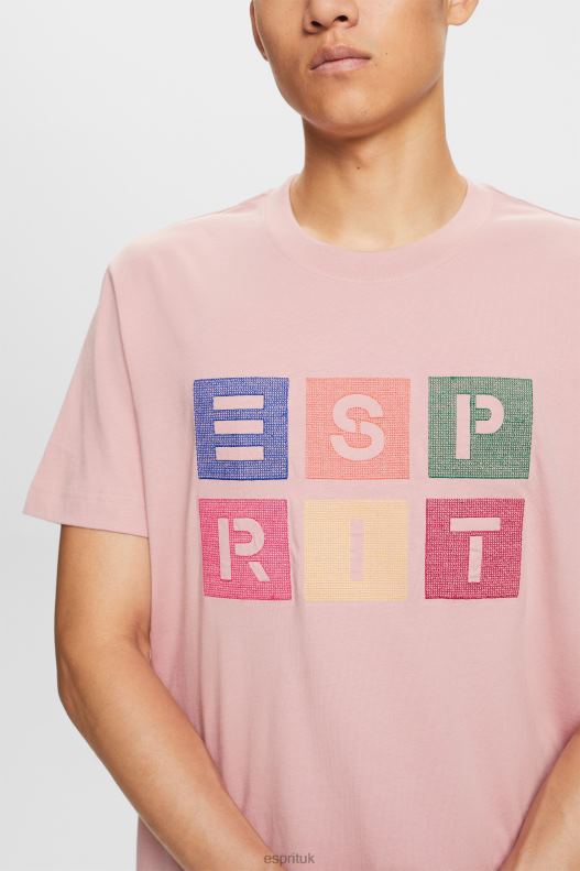 Esprit Logo t-shirt, 100% cotton Men Old Pink T-Shirts P0D0X589 - Image 3
