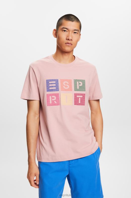 Esprit Logo t-shirt, 100% cotton Men Old Pink T-Shirts P0D0X589 - Image 1