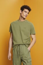 Esprit Logo T-shirt, 100% cotton Men Olive T-Shirts P0D0X669