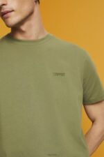 Esprit Logo T-shirt, 100% cotton Men Olive T-Shirts P0D0X669 - Image 3