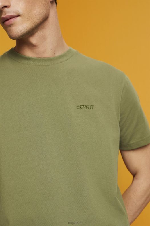 Esprit Logo T-shirt, 100% cotton Men Olive T-Shirts P0D0X669 - Image 3