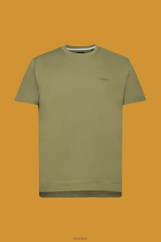 Esprit Logo T-shirt, 100% cotton Men Olive T-Shirts P0D0X669 - Image 5