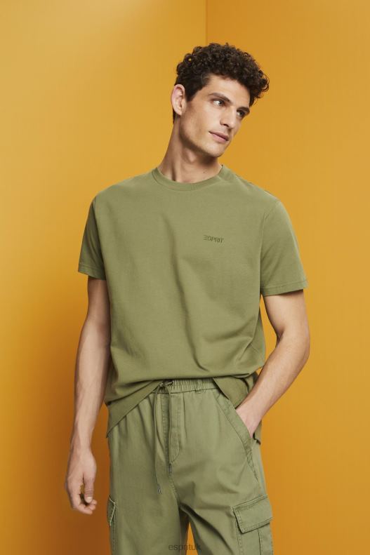 Esprit Logo T-shirt, 100% cotton Men Olive T-Shirts P0D0X669 - Image 1
