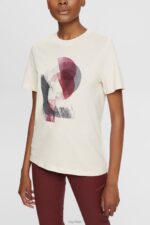 Esprit Logo t-shirt, TENCEL blend Women Nude T-Shirts P0D0X441