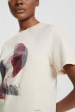 Esprit Logo t-shirt, TENCEL blend Women Nude T-Shirts P0D0X441 - Image 3
