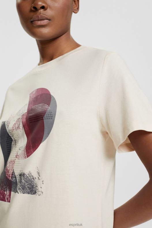 Esprit Logo t-shirt, TENCEL blend Women Nude T-Shirts P0D0X441 - Image 3