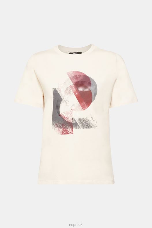 Esprit Logo t-shirt, TENCEL blend Women Nude T-Shirts P0D0X441 - Image 5
