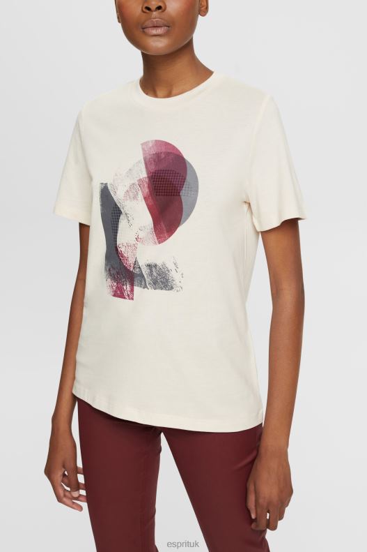Esprit Logo t-shirt, TENCEL blend Women Nude T-Shirts P0D0X441 - Image 1