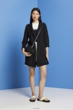 Esprit Long jersey blazer, LENZING ECOVERO Women Black Coats P0D0X240 - Image 2