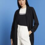 Esprit Long jersey blazer, LENZING ECOVERO Women Black Coats P0D0X240