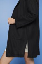 Esprit Long jersey blazer, LENZING ECOVERO Women Black Coats P0D0X240 - Image 3