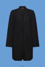 Esprit Long jersey blazer, LENZING ECOVERO Women Black Coats P0D0X240 - Image 5