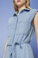 Esprit Long jumpsuit in a denim look, TENCEL Women Blue Light Wash Suit P0D0X92 - Image 3