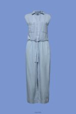 Esprit Long jumpsuit in a denim look, TENCEL Women Blue Light Wash Suit P0D0X92 - Image 5