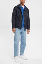 Esprit Long sleeve pique polo shirt Men Blue Polos P0D0X952 - Image 2