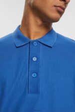 Esprit Long sleeve pique polo shirt Men Blue Polos P0D0X952 - Image 3
