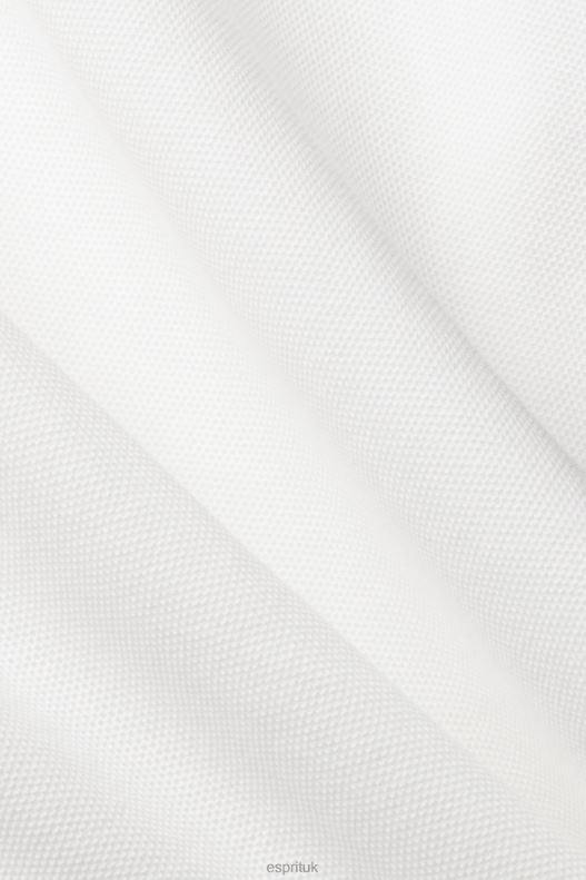 Esprit Long sleeve pique polo shirt Men Off White Polos P0D0X951 - Image 4