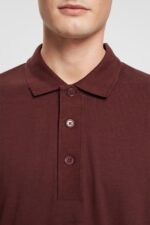 Esprit Long sleeve polo shirt Men Bordeaux Red Polos P0D0X821 - Image 3