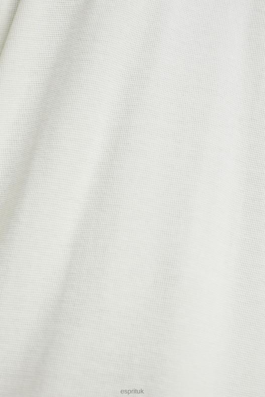 Esprit Long sleeve waffle pique top Men Off White Long Sleeve P0D0X696 - Image 4