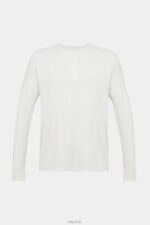 Esprit Long sleeve waffle pique top Men Off White Long Sleeve P0D0X696 - Image 5