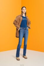 Esprit Long-sleeved t-shirt with logo Women Petrol Blue T-Shirts P0D0X462 - Image 2