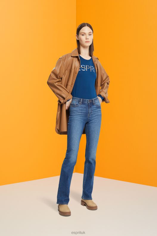 Esprit Long-sleeved t-shirt with logo Women Petrol Blue T-Shirts P0D0X462 - Image 2