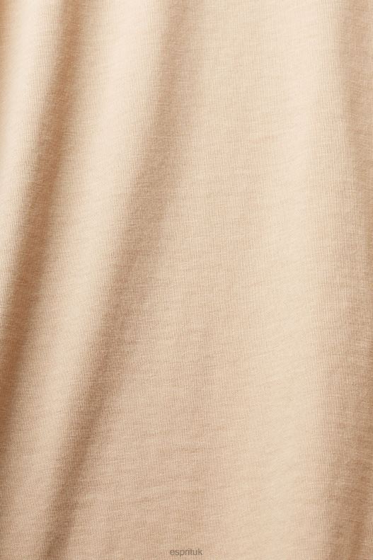 Esprit Long-sleeved t-shirt with logo Women Sand T-Shirts P0D0X461 - Image 4