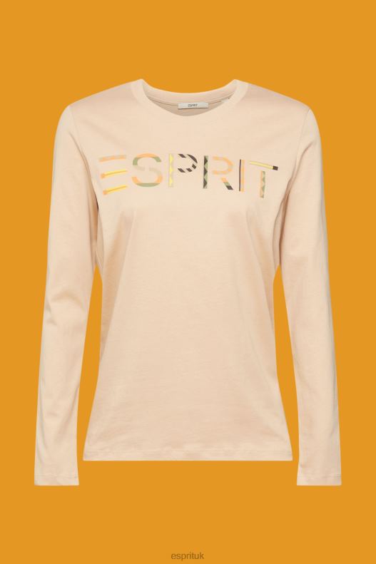 Esprit Long-sleeved t-shirt with logo Women Sand T-Shirts P0D0X461 - Image 5